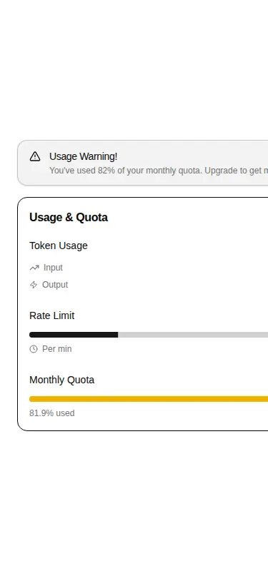 Harness screenshot of hextaui-ai-usage-quota at 375 pixels wide