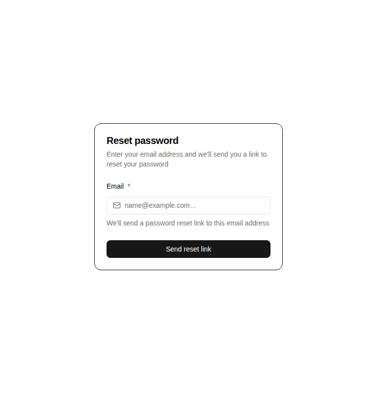 Harness screenshot of hextaui-auth-forgot-password at 768 pixels wide