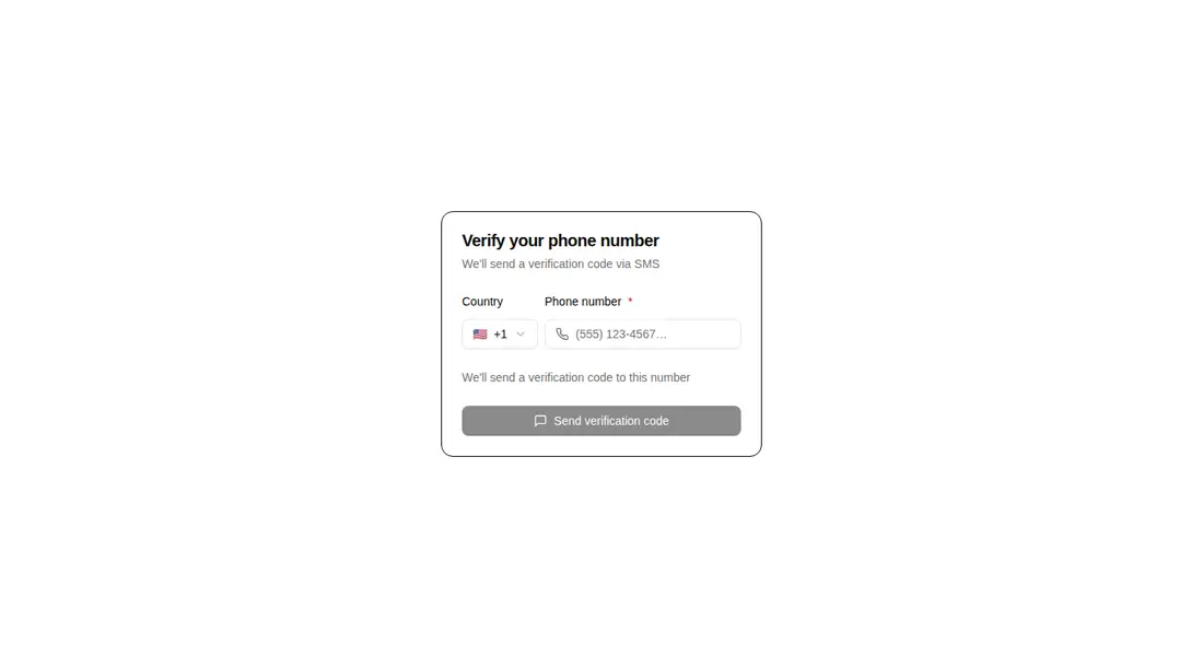 Harness screenshot of hextaui-auth-phone-verify at 1440 pixels wide