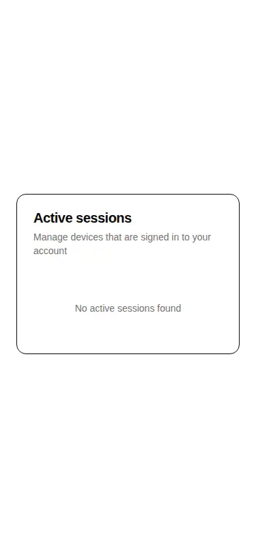 Harness screenshot of hextaui-auth-session-manager at 375 pixels wide