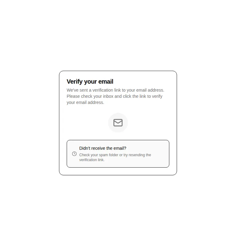 Harness screenshot of hextaui-auth-verify-email at 768 pixels wide