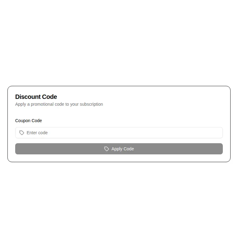 Harness screenshot of hextaui-billing-coupon-code at 768 pixels wide