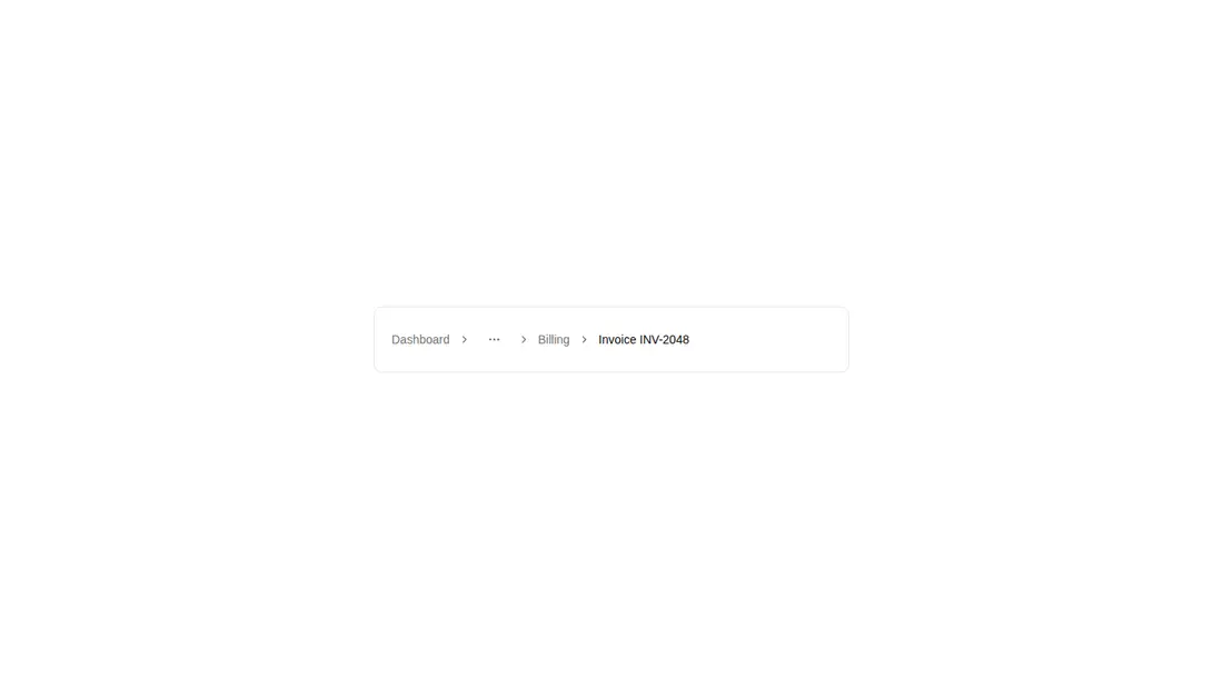 Harness screenshot of hextaui-breadcrumb at 1440 pixels wide