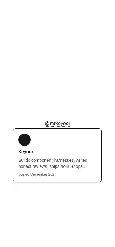 Harness screenshot of hextaui-hover-card at 375 pixels wide