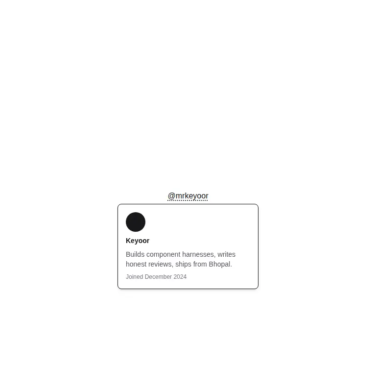 Harness screenshot of hextaui-hover-card at 768 pixels wide