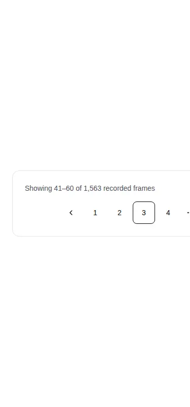 Harness screenshot of hextaui-pagination at 375 pixels wide