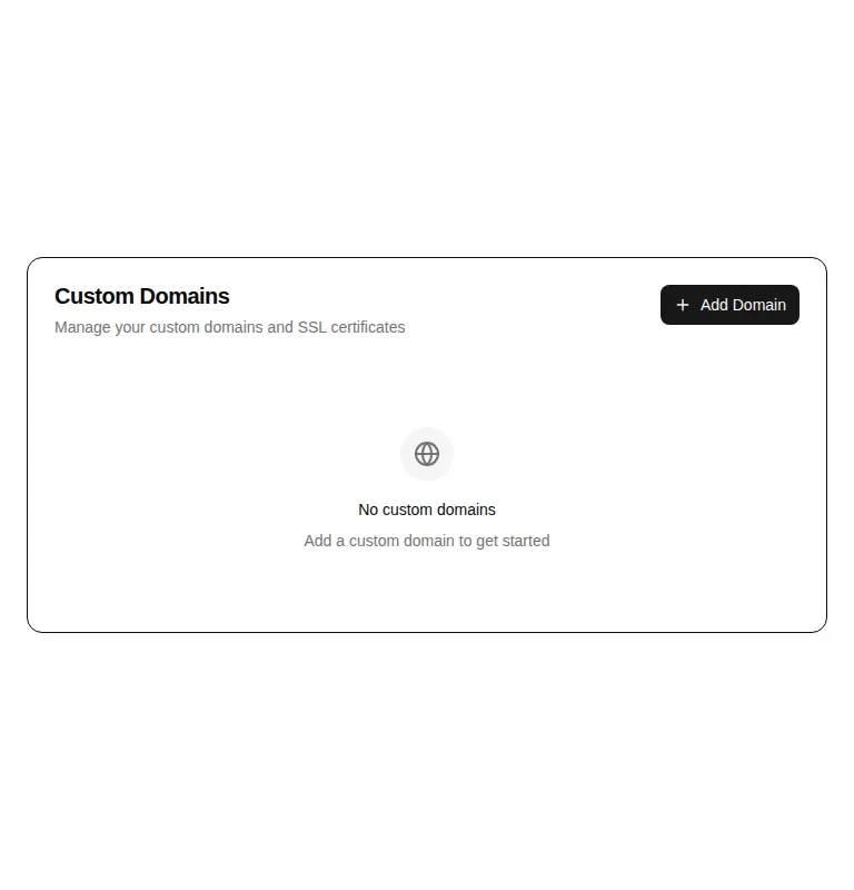 Harness screenshot of hextaui-settings-domains at 768 pixels wide