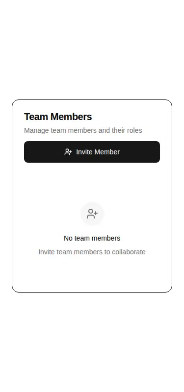 Harness screenshot of hextaui-settings-team-members at 375 pixels wide