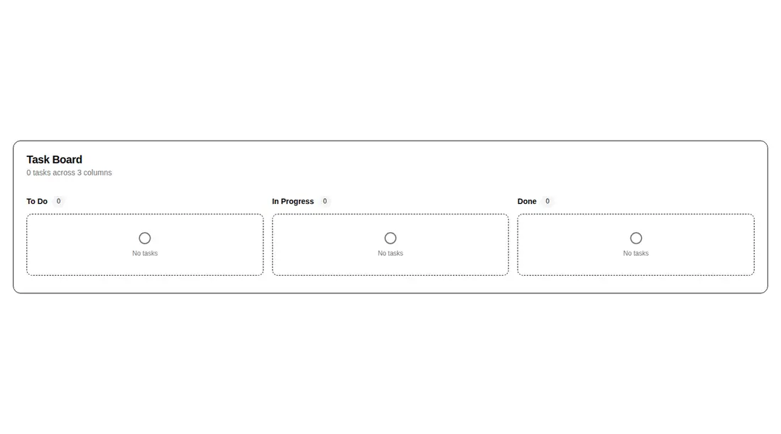 Harness screenshot of hextaui-task-board at 1440 pixels wide