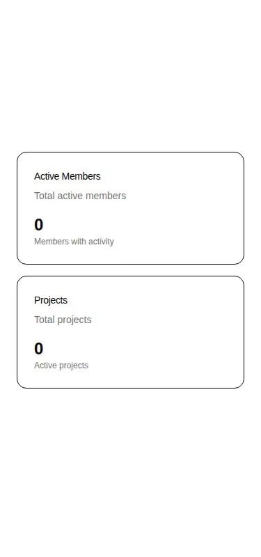 Harness screenshot of hextaui-team-analytics at 375 pixels wide