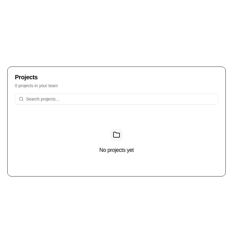Harness screenshot of hextaui-team-projects at 768 pixels wide