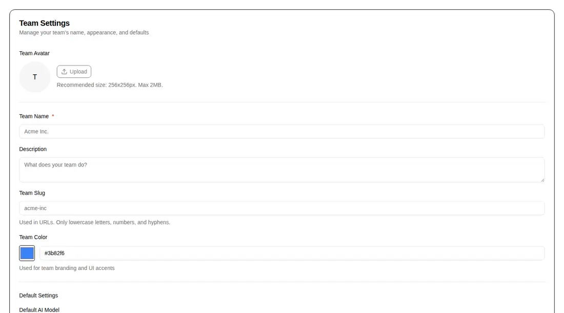 Harness screenshot of hextaui-team-settings at 1440 pixels wide