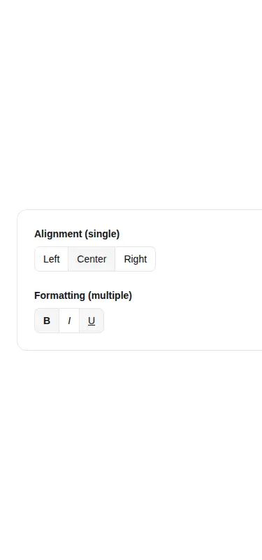 Harness screenshot of hextaui-toggle-group at 375 pixels wide