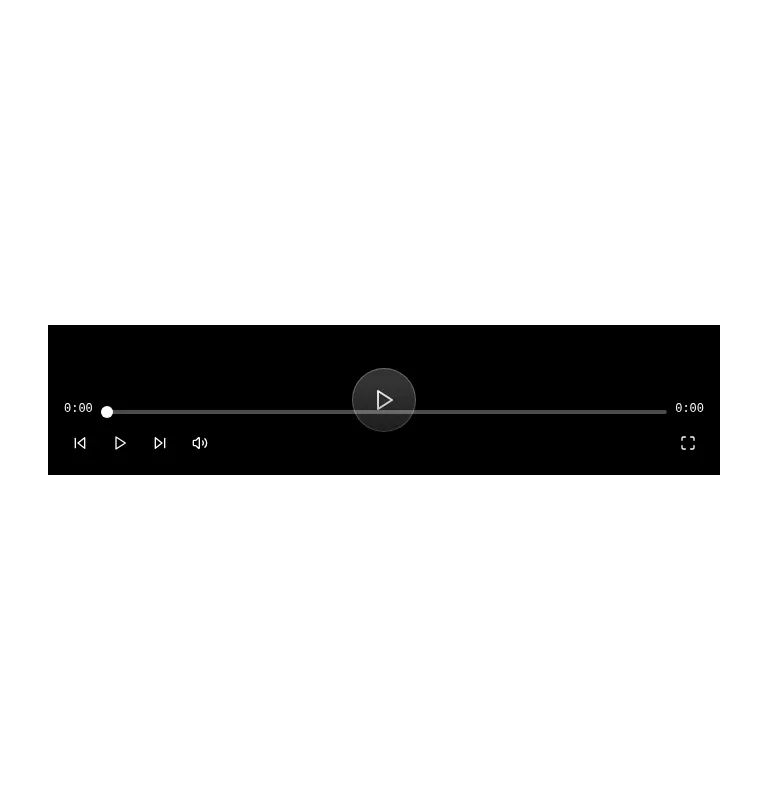 Harness screenshot of hextaui-video-player at 768 pixels wide