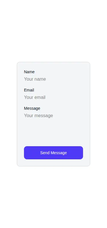Harness screenshot of hyperui-contact-forms-1 at 375 pixels wide