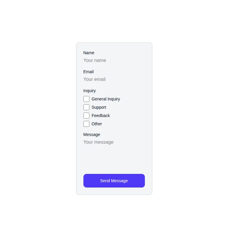 Harness screenshot of hyperui-contact-forms-3 at 768 pixels wide