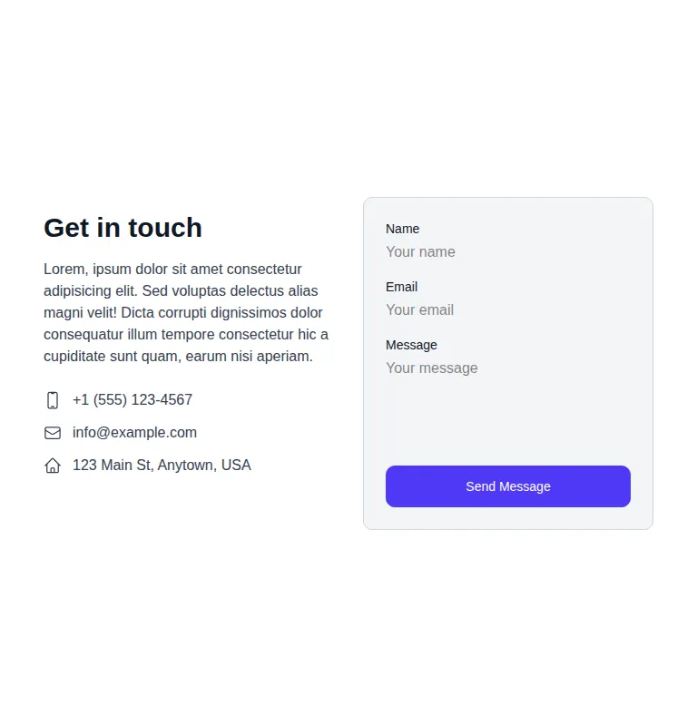 Harness screenshot of hyperui-contact-forms-5 at 768 pixels wide