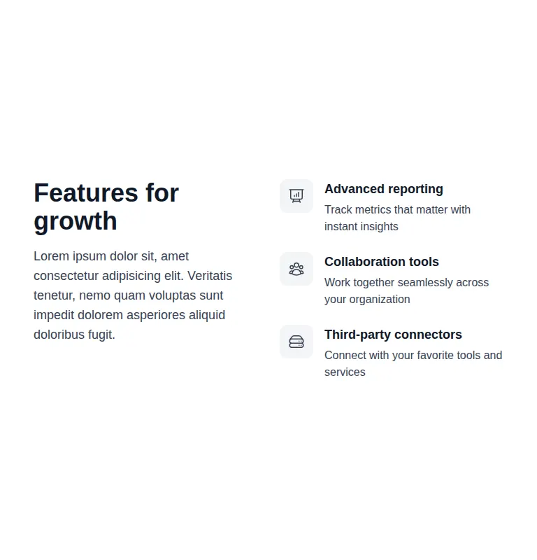 Harness screenshot of hyperui-feature-grids-2 at 768 pixels wide