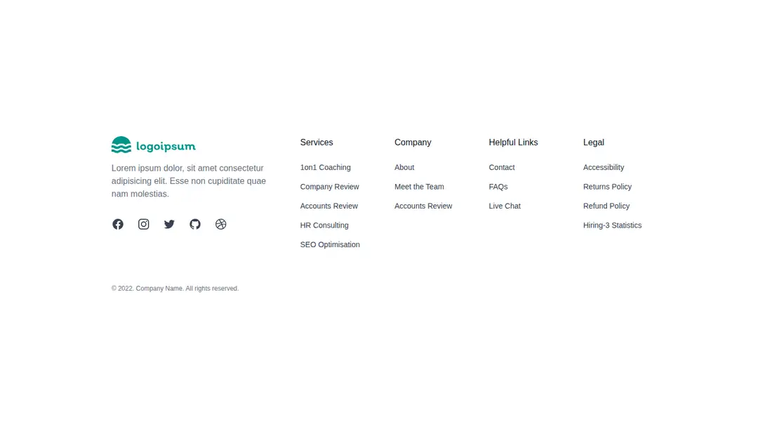 Harness screenshot of hyperui-footers-3 at 1440 pixels wide