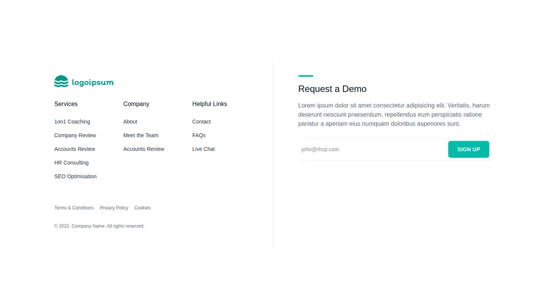 Harness screenshot of hyperui-footers-6 at 1440 pixels wide