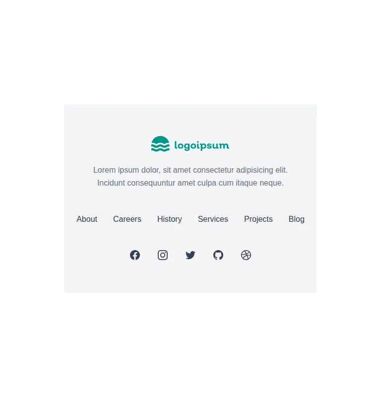 Harness screenshot of hyperui-footers-8 at 768 pixels wide
