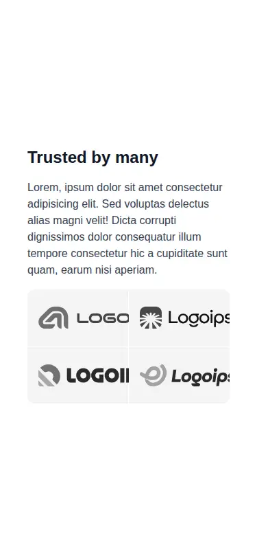 Harness screenshot of hyperui-logo-wall-3 at 375 pixels wide