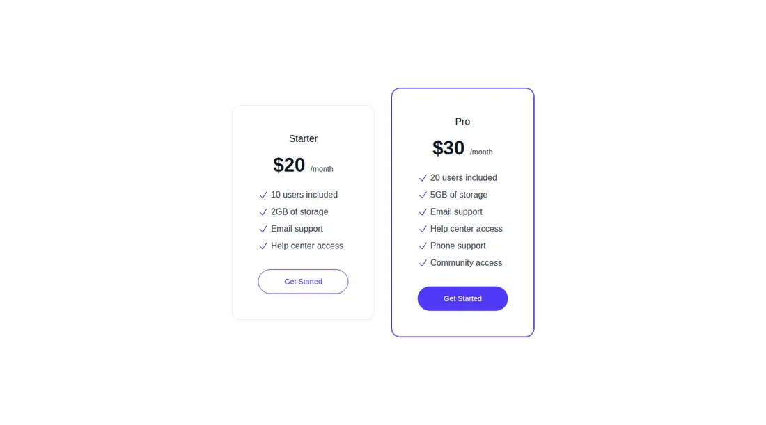 Harness screenshot of hyperui-pricing-1 at 1440 pixels wide
