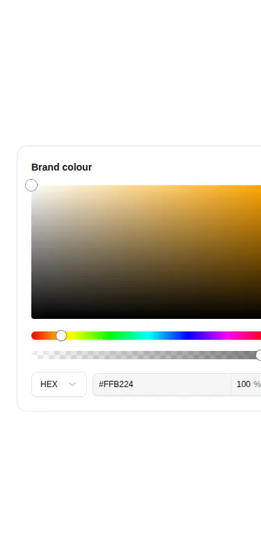 Harness screenshot of kibo-color-picker at 375 pixels wide