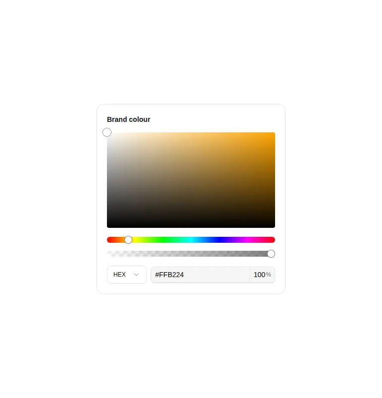 Harness screenshot of kibo-color-picker at 768 pixels wide