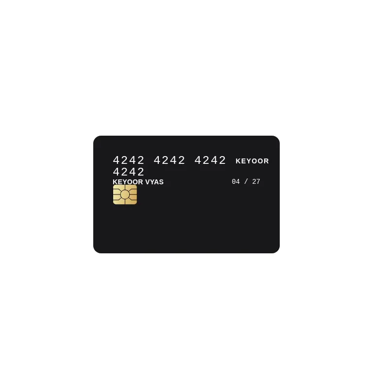 Harness screenshot of kibo-credit-card at 768 pixels wide