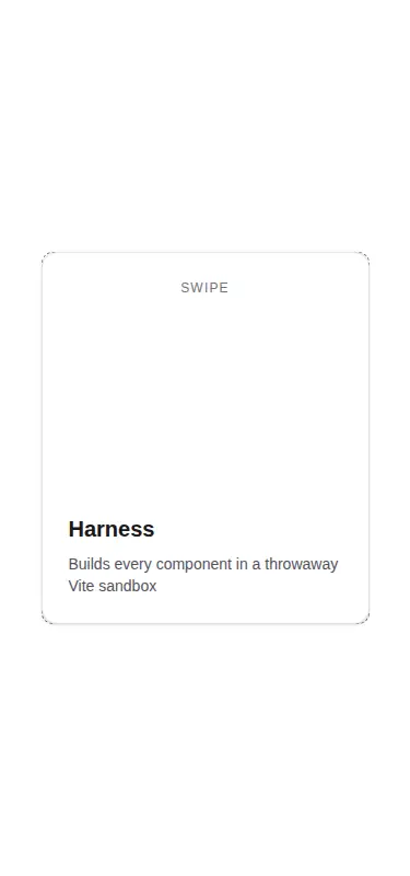 Harness screenshot of kibo-deck at 375 pixels wide