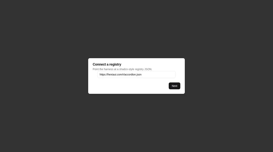 Harness screenshot of kibo-dialog-stack at 1440 pixels wide