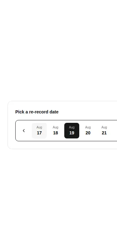 Harness screenshot of kibo-mini-calendar at 375 pixels wide