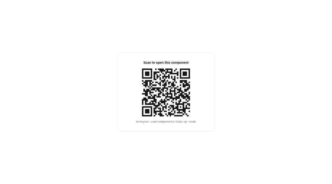 Harness screenshot of kibo-qr-code at 1440 pixels wide