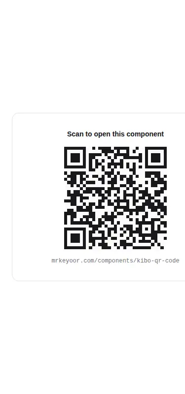 Harness screenshot of kibo-qr-code at 375 pixels wide