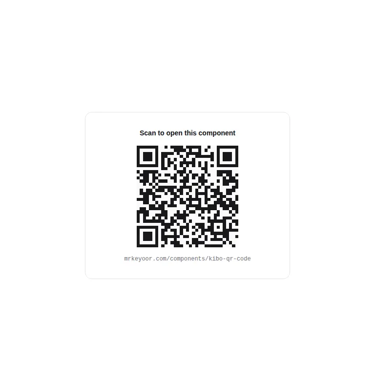 Harness screenshot of kibo-qr-code at 768 pixels wide