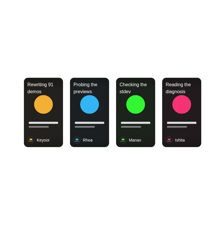 Harness screenshot of kibo-stories at 768 pixels wide