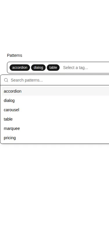 Harness screenshot of kibo-tags at 375 pixels wide