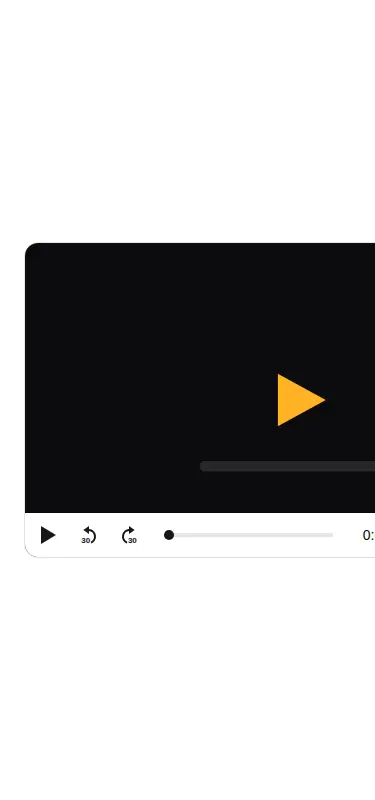 Harness screenshot of kibo-video-player at 375 pixels wide