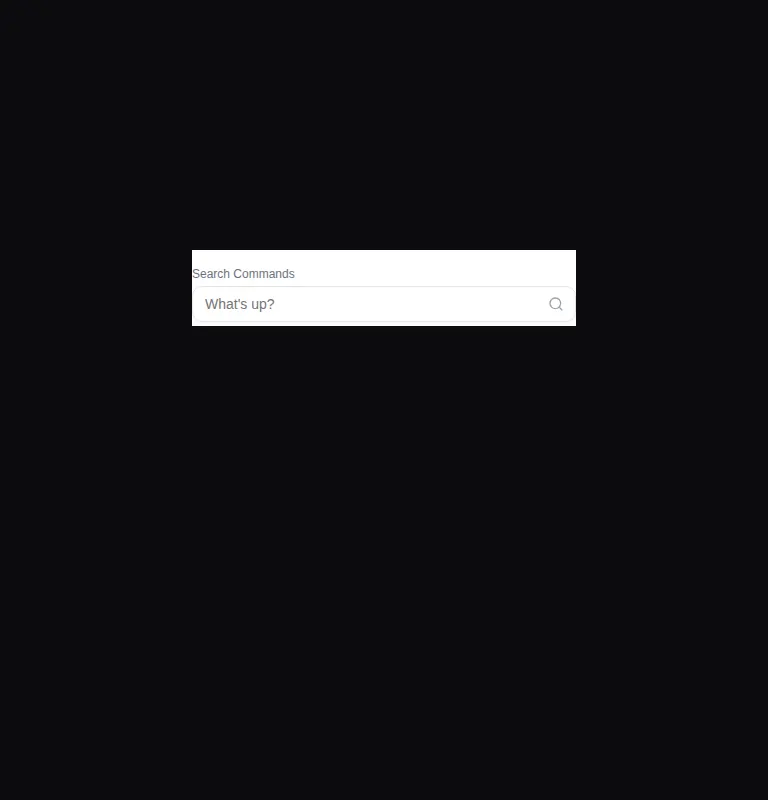 Harness screenshot of kokonut-action-search-bar at 768 pixels wide