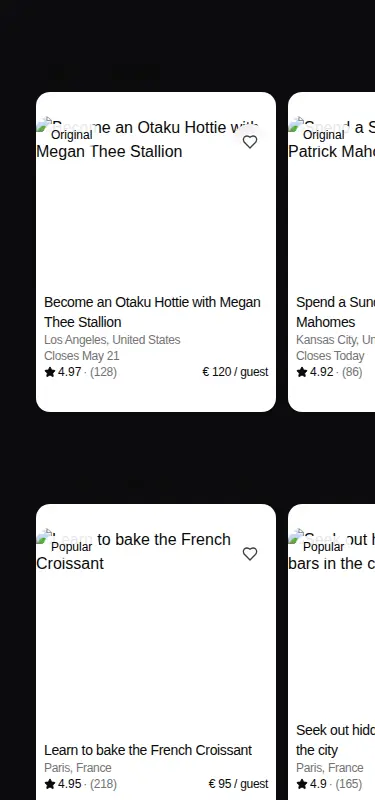 Harness screenshot of kokonut-carousel-cards at 375 pixels wide