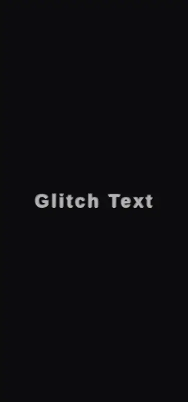 Harness screenshot of kokonut-glitch-text at 375 pixels wide