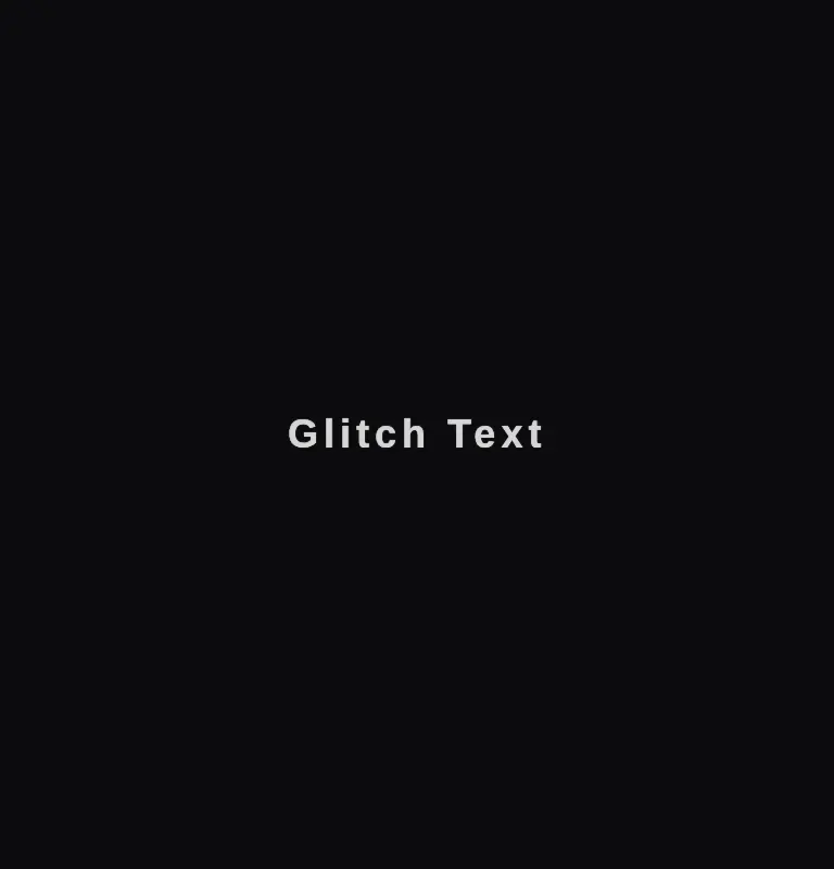 Harness screenshot of kokonut-glitch-text at 768 pixels wide