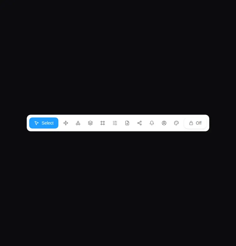 Harness screenshot of kokonut-toolbar at 768 pixels wide