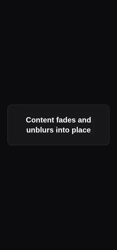 Harness screenshot of magicui-blur-fade at 375 pixels wide