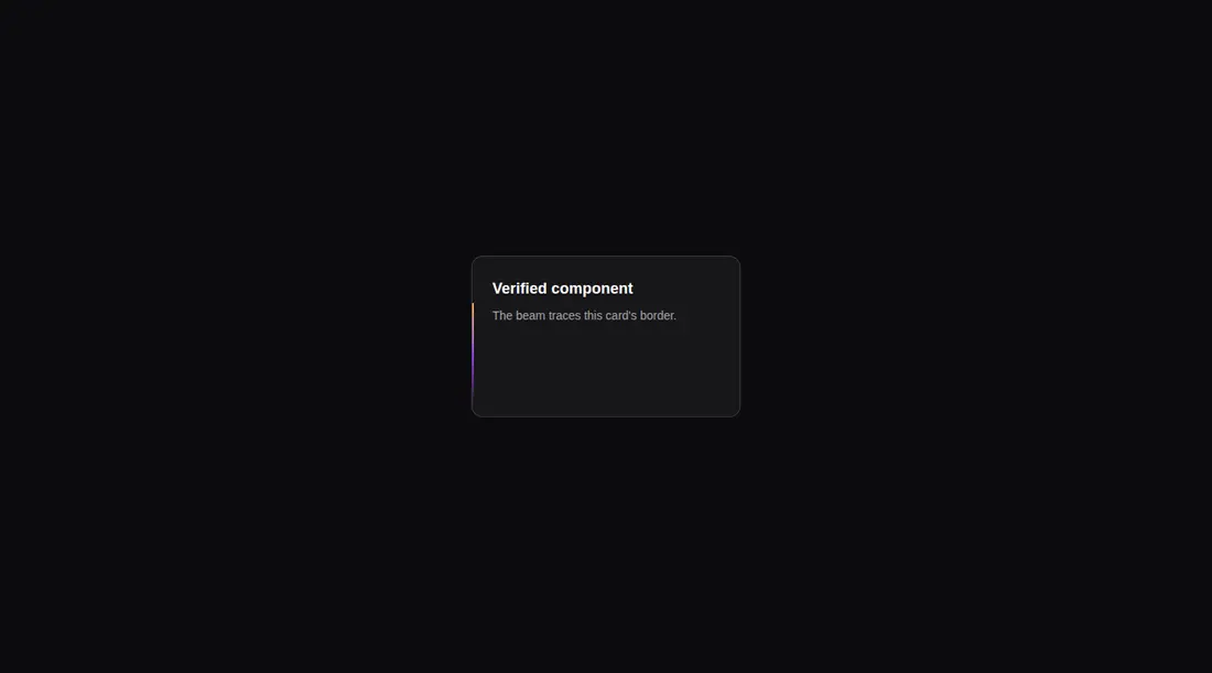 Harness screenshot of magicui-border-beam at 1440 pixels wide
