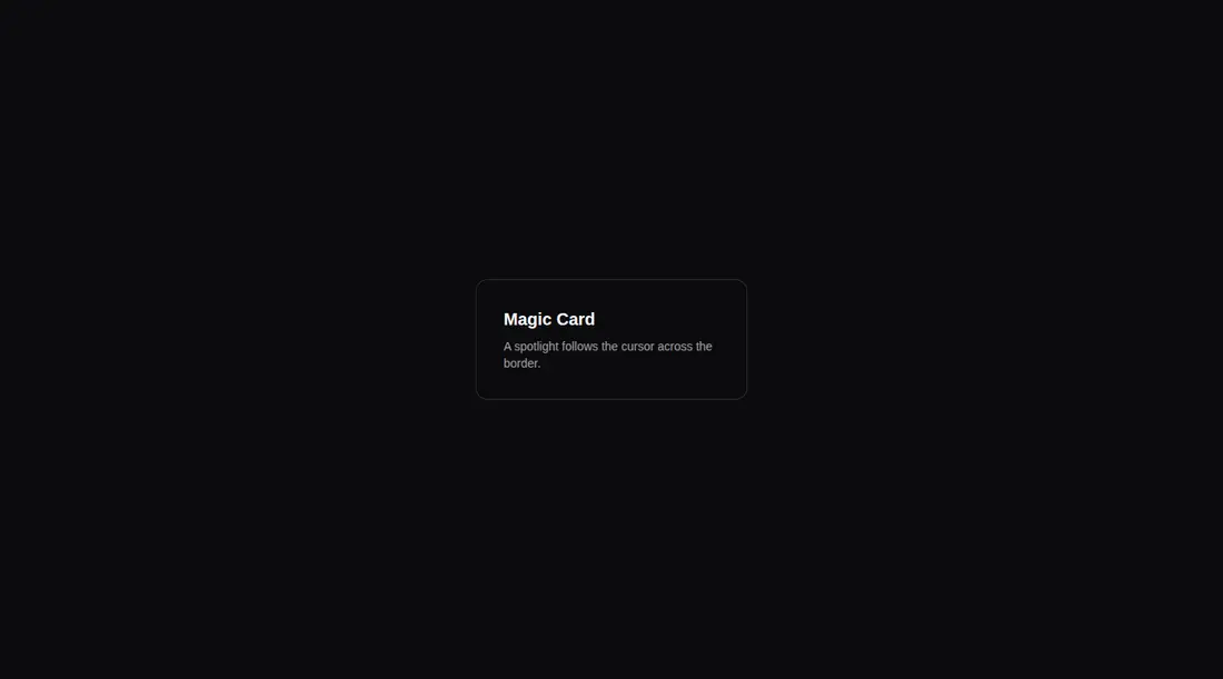 Harness screenshot of magicui-magic-card at 1440 pixels wide