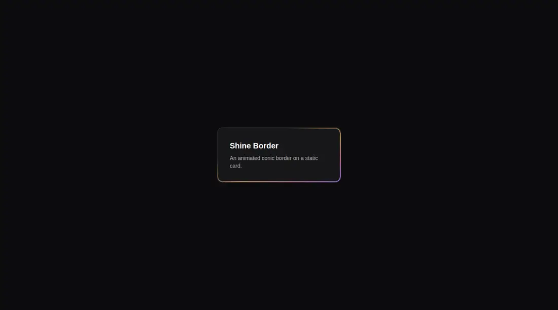 Harness screenshot of magicui-shine-border at 1440 pixels wide
