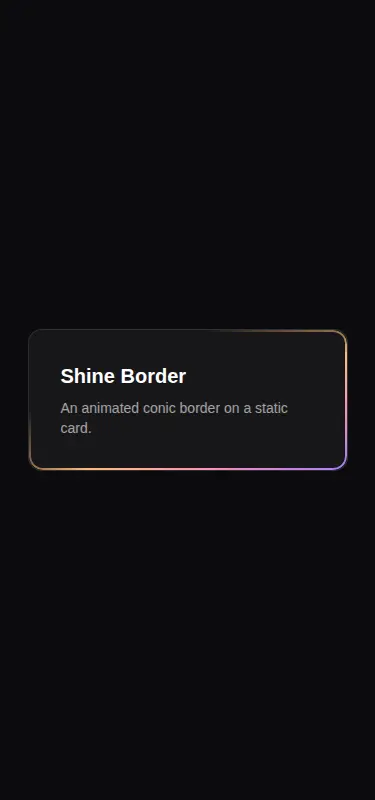 Harness screenshot of magicui-shine-border at 375 pixels wide