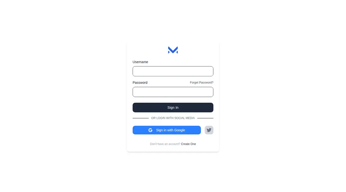 Harness screenshot of meraki-auth-sign-in-card-with-social-media-links at 1440 pixels wide